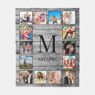 Couverture Polaire Create Your Custom Photo Collage Rustic Farmhouse