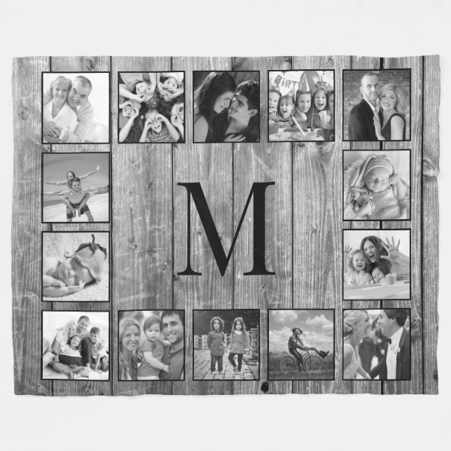 Couverture Polaire Create Your Custom Photo Collage Rustic Farmhouse (Devant (Horizontal))