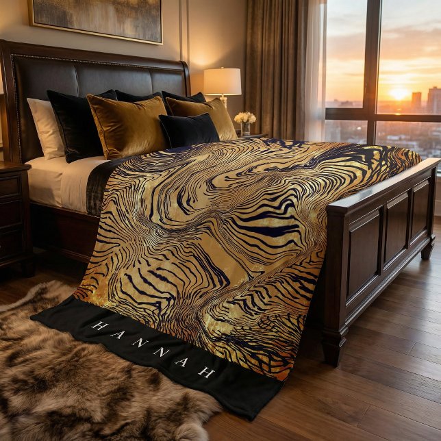 Couverture Polaire Create your own monogrammed text leopard print  (Créateur téléchargé)