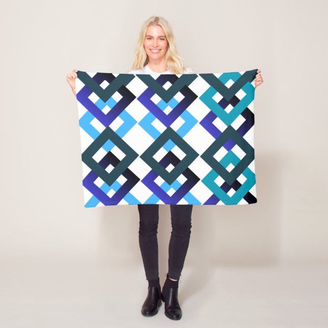 Couverture Polaire Creative geometry blue tones (En situation)