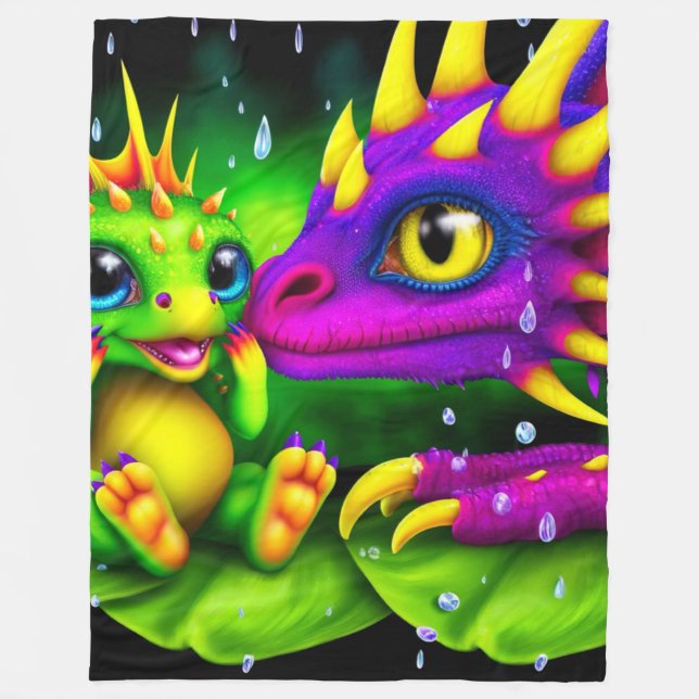 Couverture Polaire Créatures colorées (Devant)