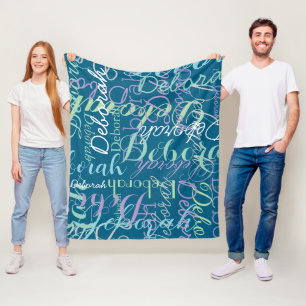 Couverture Polaire Créer un nom personnalisé Typographie océan bleu