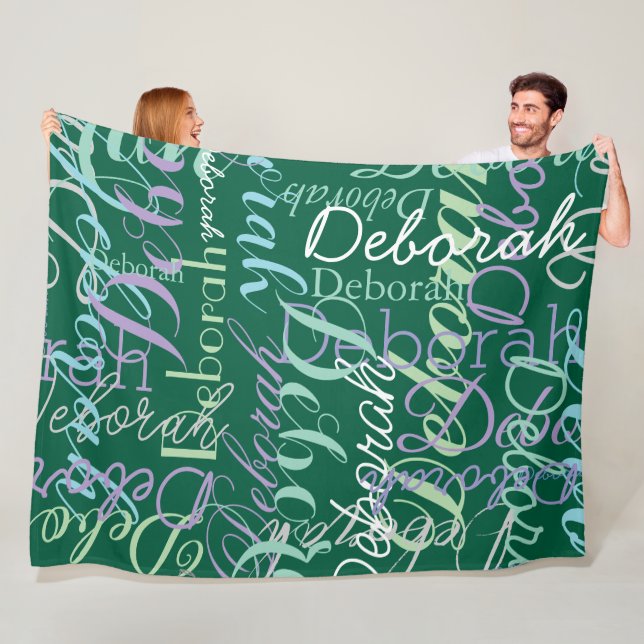 Couverture Polaire Créer une typographie de nom personnalisée vert fo (En situation)