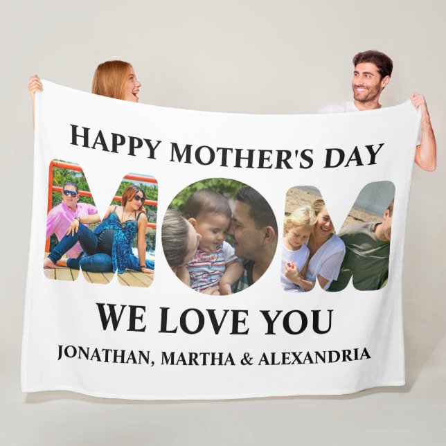Couverture Polaire Créez votre propre collage photo 3 Happy Mothers d (En situation)