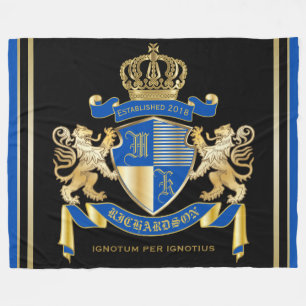 Couverture Polaire Créez votre propre manteau d'emblème bleu de lio