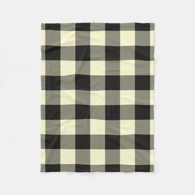 Couverture Polaire Crème de Buffle noir plaid Twill (Devant)