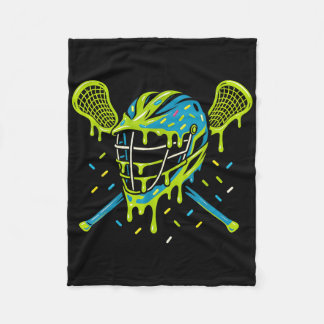 Couverture Polaire Crème Glacée Lacrosse Dégoulinant Casque Bâton Gar