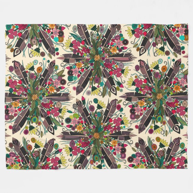 Couverture Polaire crème posy bohème (Devant (Horizontal))