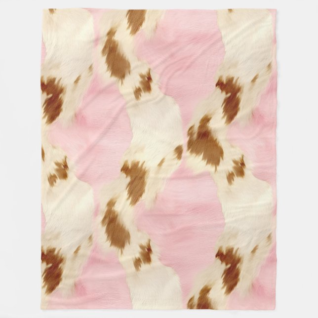 Couverture Polaire Crème rose pâle blanc Brown (Devant)