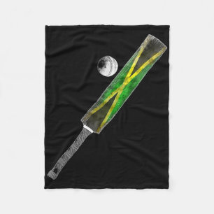 Couverture Polaire Cricket Vintage Jamaïque Drapeau Fierté Jamaïcaine