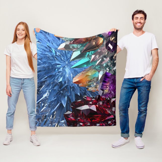 Couverture Polaire Cristaux de pierres précieuses de roche brute (En situation)