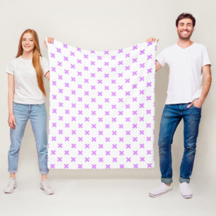 Couverture Polaire Crochets Lilac sur blanc