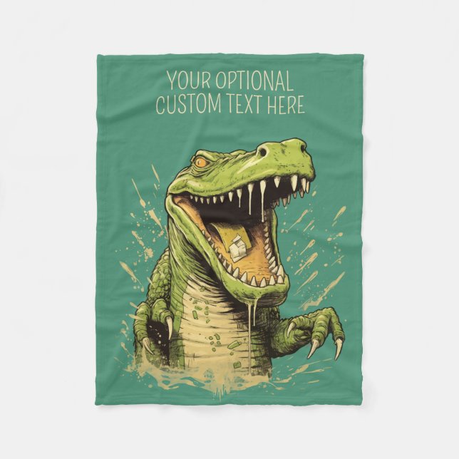 Couverture Polaire Crocodile de texte personnalisé (Devant)