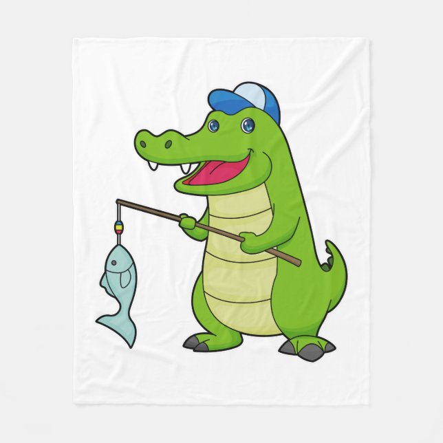 Couverture Polaire Crocodile Pêche Pêcheur Pêcheur canne à pêche (Devant)