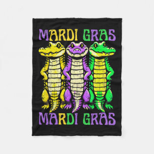 Couverture Polaire Crocodiles Aligator Louisiana Mardi Gras Carnival