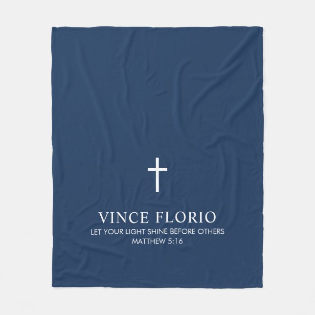 Couverture Polaire Croix bleue marine personnalisée (Devant)