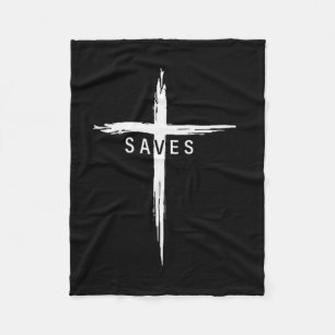 Couverture Polaire Croix chrétienne cool Jésus sauve les hommes les f