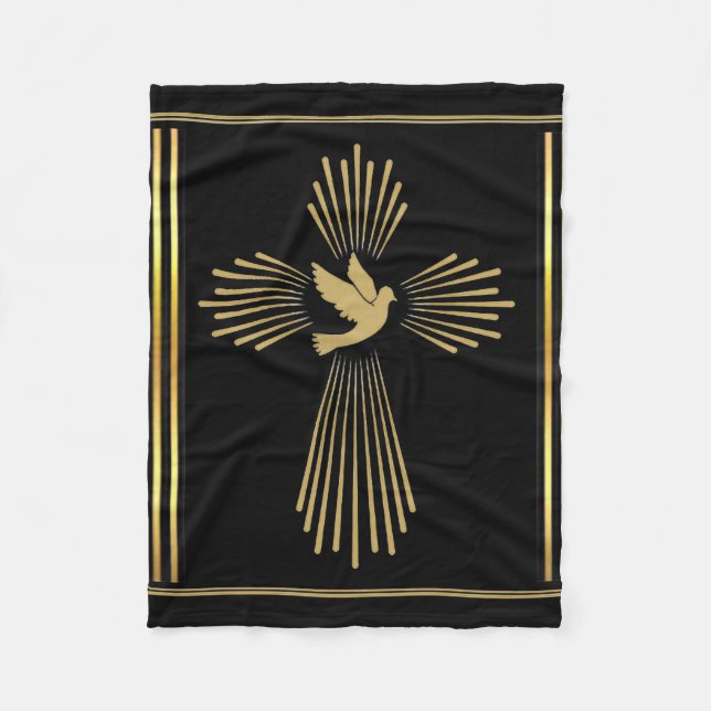 Couverture Polaire "Croix du Saint-Esprit d'or" (Devant)