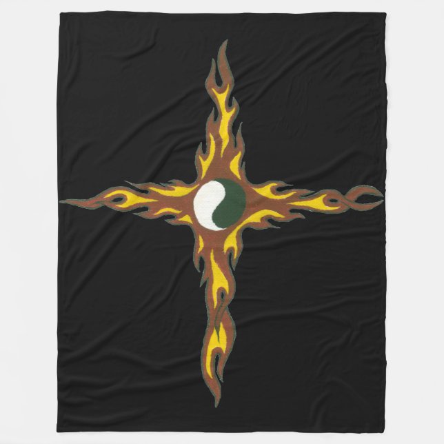 Couverture Polaire Croix-feu de Yin Yang (Devant)