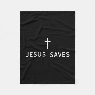 Couverture Polaire Croix minimale chrétienne Jésus sauve Mode Religie