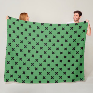 Couverture Polaire Croix noire sur le vert