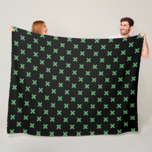 Couverture Polaire Croix verte coutures sur noir
