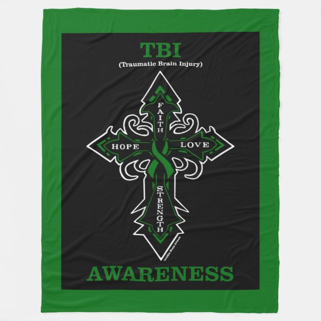 Couverture Polaire Cross/Awareness...TBI Fleece Blanket (Devant)