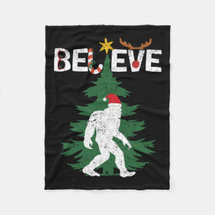 Couverture Polaire Croyez Bigfoot Sasquatch Yeti Santa Hat Noël