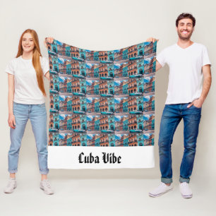 Couverture Polaire Cubain Vintage - Vibe - Blanche-Toison personnalis
