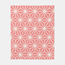 Couverture Polaire Cube rose Beige Hexagon Triangle Motif japonais