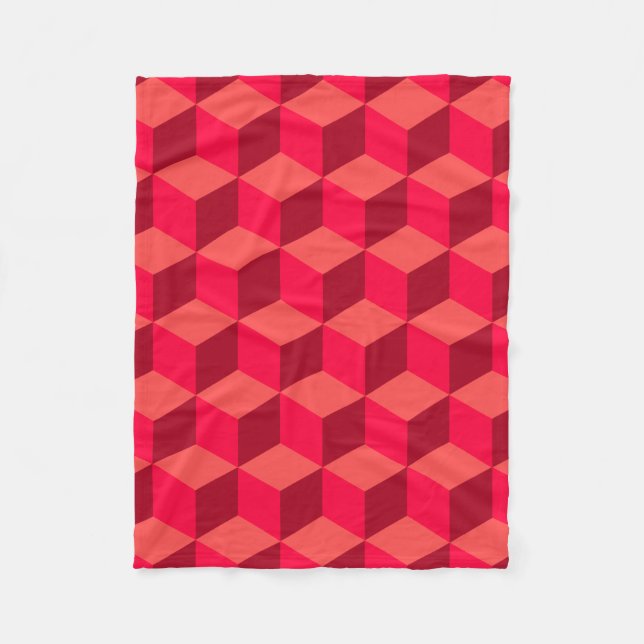 Couverture Polaire Cubes rouges (Devant)