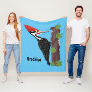 Couverture Polaire Cue drôle Pileated woodpecker dessin d'illustratio