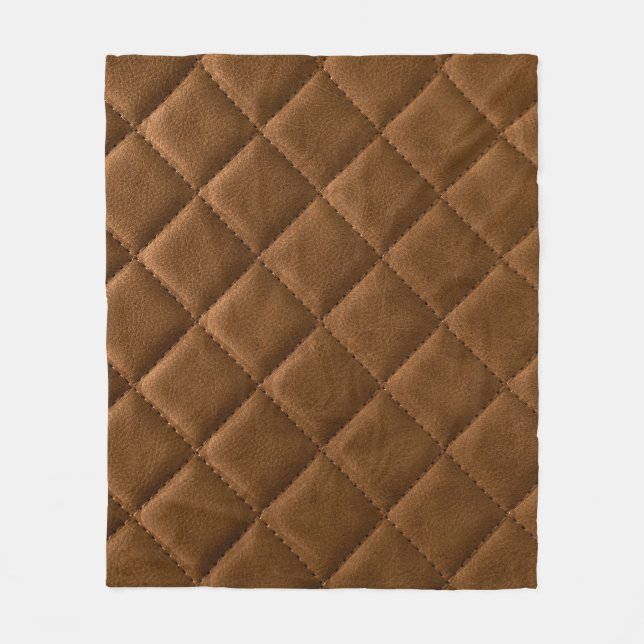 Couverture Polaire Cuir Brown, dessin motif rhombus (Devant)