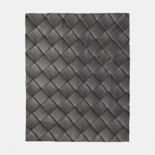 Couverture Polaire Cuir noir tressé : Texture Vintage