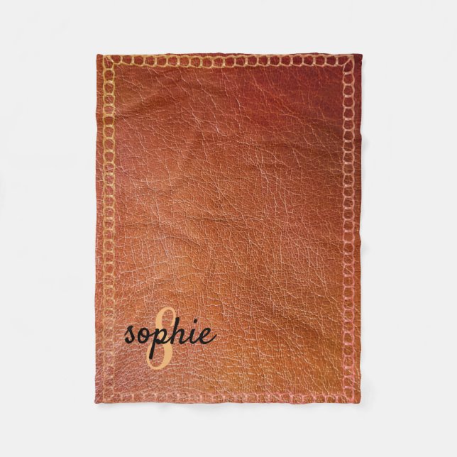 Couverture Polaire Cuir personnalisé de Faux (Devant)
