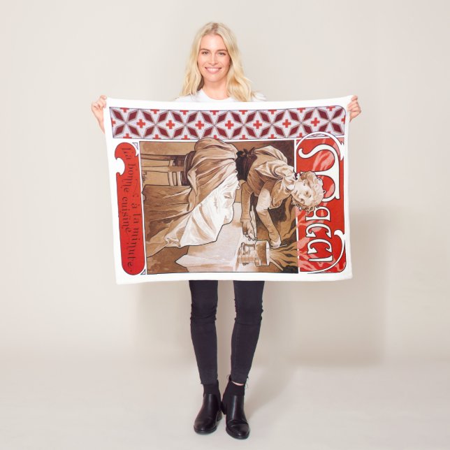 Couverture Polaire Cuisine de femme, Alphonse Mucha (En situation)