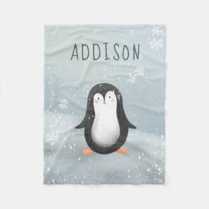 Couverture Polaire Cuisine et moderne Blue Winter Penguin Enfants