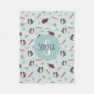 Couverture Polaire Cuisine et Whimsical Blue Guinée Pig Motif Enfant