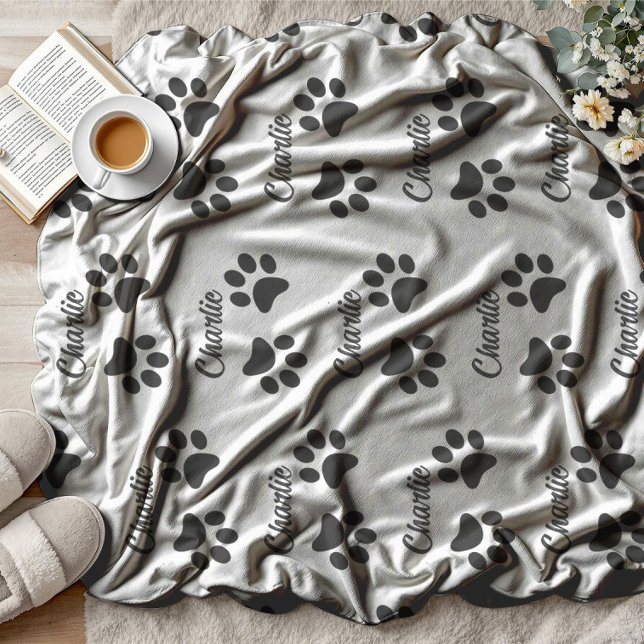 Couverture Polaire Cuisine Noire Paw Pet Pet Nom de l'Amoureux Cuisin (Créateur téléchargé)