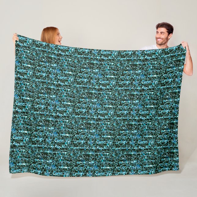 Couverture Polaire Cuisine Turquoise et Black Cheetah (En situation)