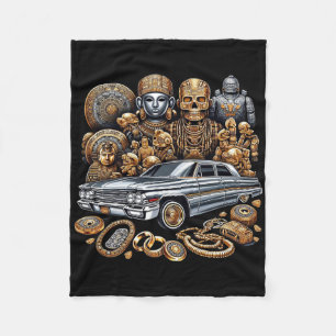 Couverture Polaire Culture de rue mexicaine Lowrider Latino Cinco De