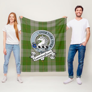 Couverture Polaire Cunningham Danseuses Vertes Clan Badge Tartan P