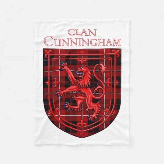 Couverture Polaire Cunningham Tartan Scottish Plaid Lion Rampant (Devant)