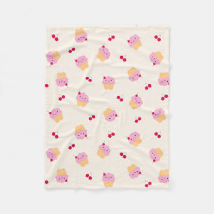Couverture Polaire Cupcakes & Cerises mignons