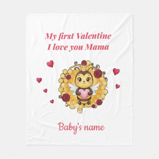 Couverture Polaire Custom baby's first valentine  (Devant)