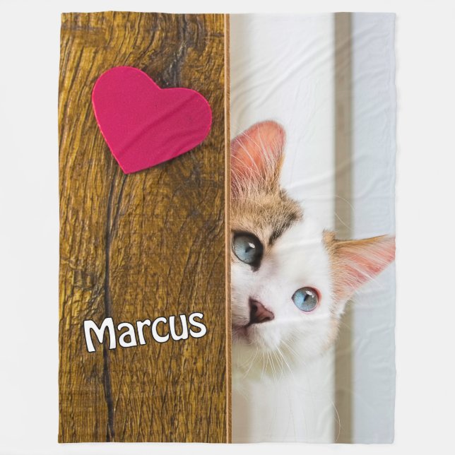 Couverture Polaire Custom Cat Photo Blanket with Pet's Name (Devant)