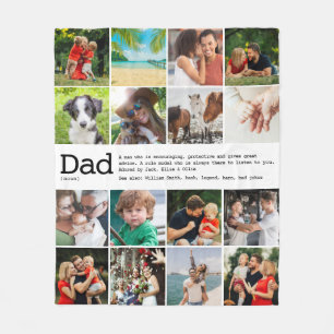Couverture Polaire Custom Dad Definition Photo Collage