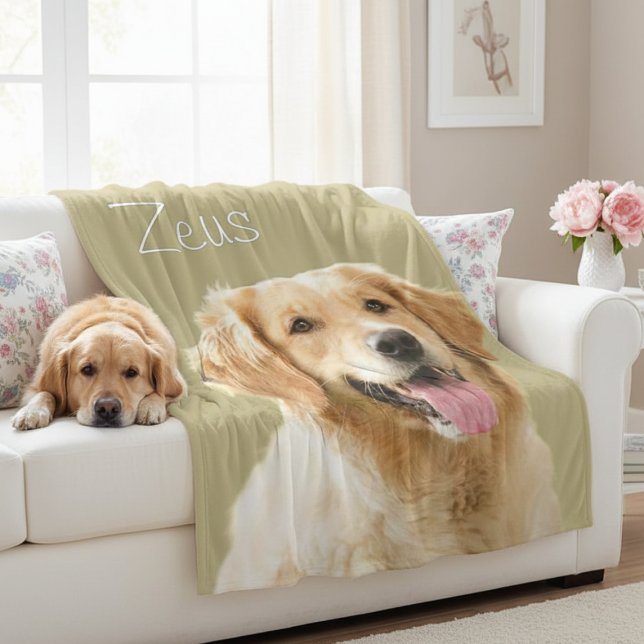 Couverture Polaire Custom Dog Face Personalized Pet Photo (Custom Dog Face Personalized Pet Photo Fleece Blanket)