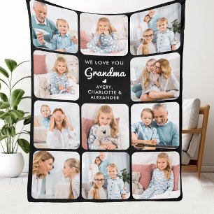 Couverture Polaire Custom Love You Grand-mère Modern 11 Photo Collage