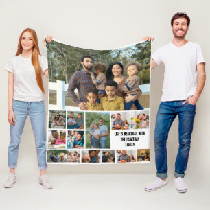 Couverture Polaire Custom Modern Family 14 Photo Collage Modèle